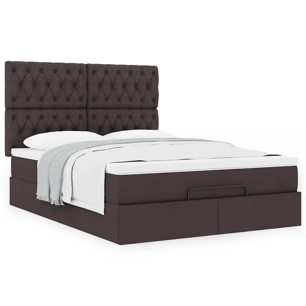 Struttura Letto Pouf con Materasso 140x200 cm in Tessuto 3313247