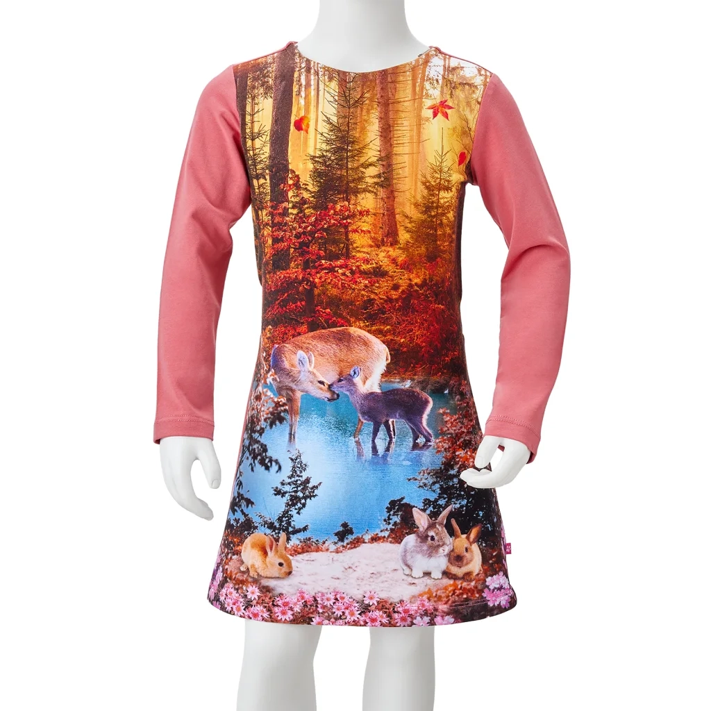 Abito da Bambina a Maniche Lunghe Rosa Antico 116 CFW6684959