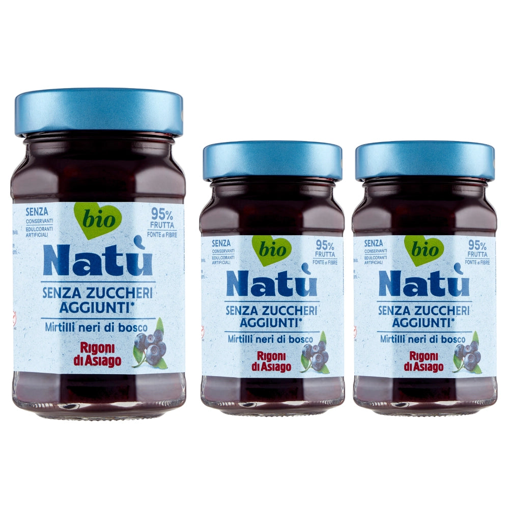 Rigoni di asiago natu bio mirtilli neri senza zuccheri aggiunti 3 da 240 grammi
