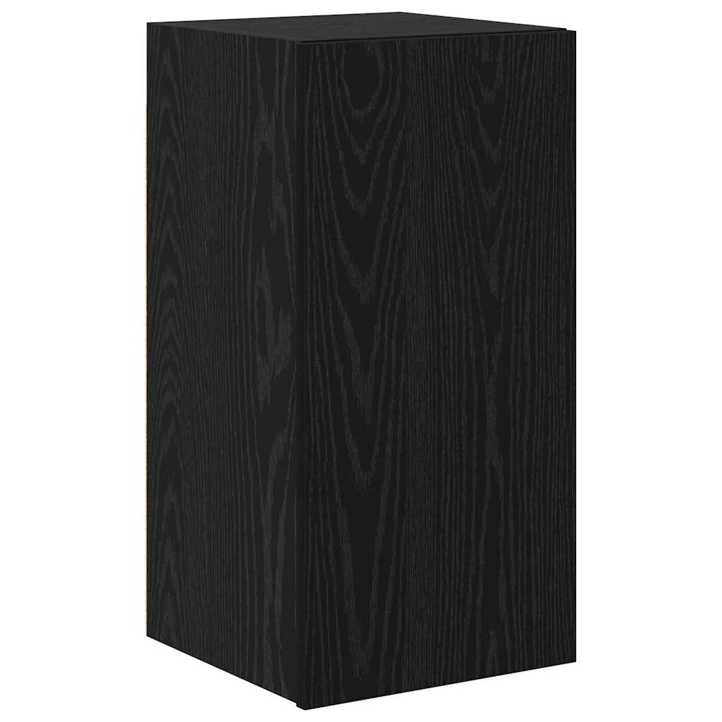 Mobile TV moderno da parete rettangolare con 9 ripiani per riporre oggetti in modo pratico 80 x 30 x 30,5 cm legno ingegnerizzato nero 02_0056033