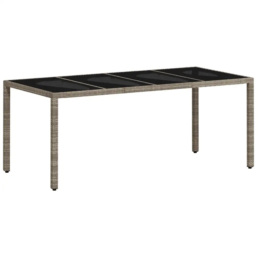 Set Pranzo Giardino 7 pz Cuscini Grigio Chiaro Polyrattan Vetro 3278577