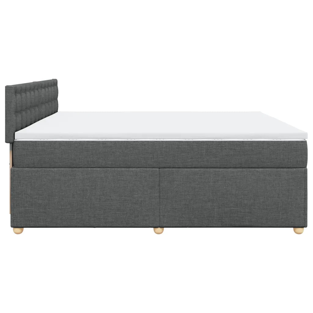 Giroletto a Molle con Materasso Grigio Scuro 200x200 cm Tessuto 3289102