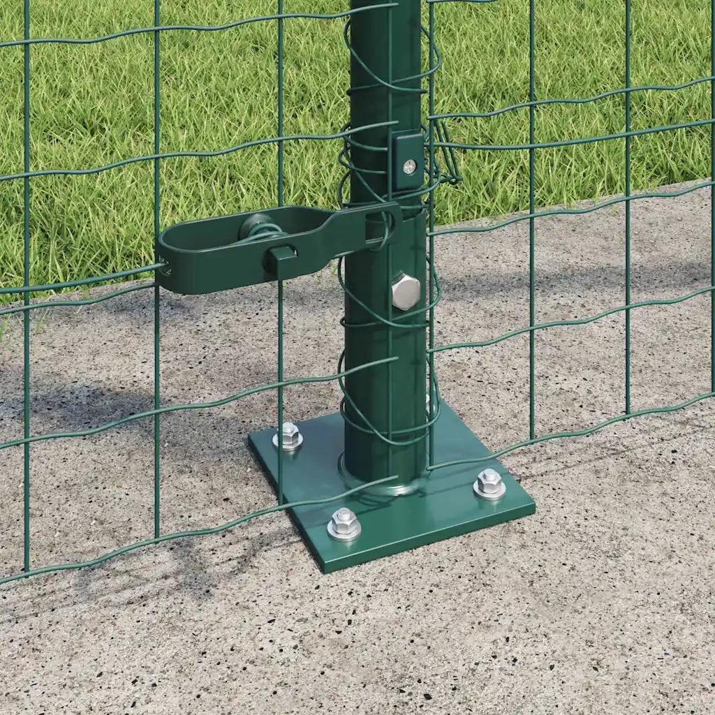 Recinzione con Posto Verde 1,4 x 10 m Acciaio e PVC