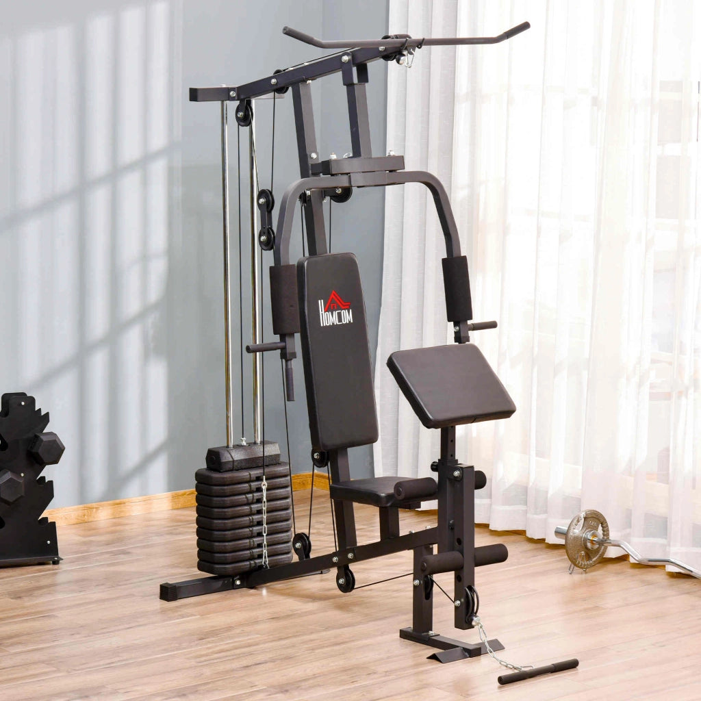 Stazione fitness multifunzione ¨C Xylo ¨C con lat machine, cavi, panca pettorali, butterfly, leg press, 45kg