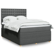 Giroletto a Molle con Materasso Grigio Scuro 140x200cm Tessuto