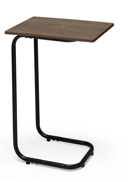 TAVOLINO LATERALE IN METALLO CON PIANO IN LEGNIO 40X30XH60 CM COLORE NOCE