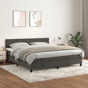 Giroletto a Molle con Materasso Grigio Scuro 180x200 cm Velluto 3141198