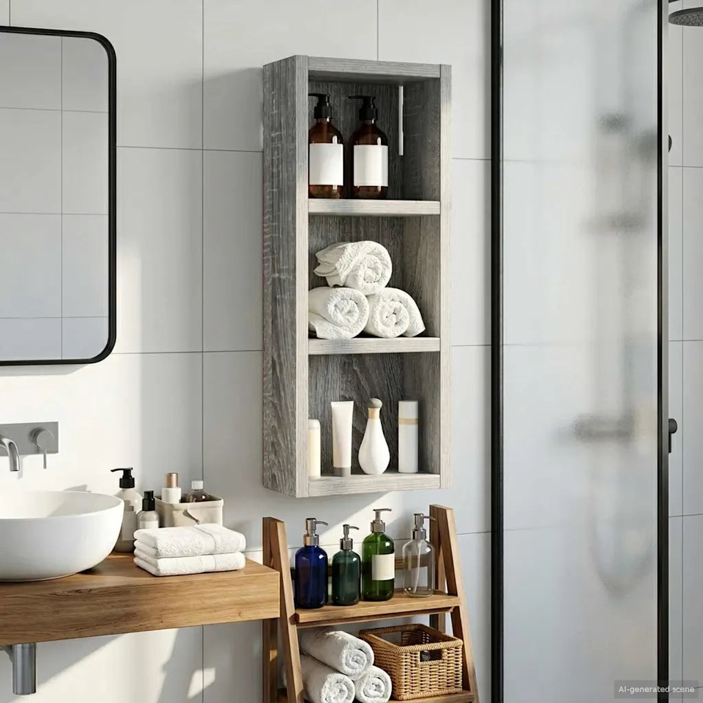 Armadio da bagno a muro Sonoma grigia 20 x 10 x 50 cm 889284