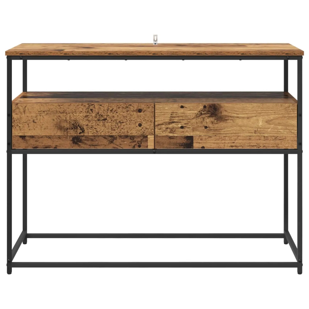 Tavolo consolle con cassetto Legno vecchio 100 x 40 x 75 cm