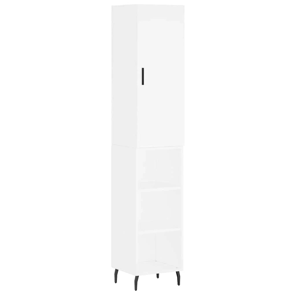 Buffet credenza cassettiera mobiletto mobile contenitore organizer cucina soggiorno salotto alto 34,5 x 34 x 180 cm legno ingegnerizzato bianco 02_0032322