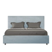 Letto matrimoniale contenitore imbottito 160x210 microfibra azzurro Mika