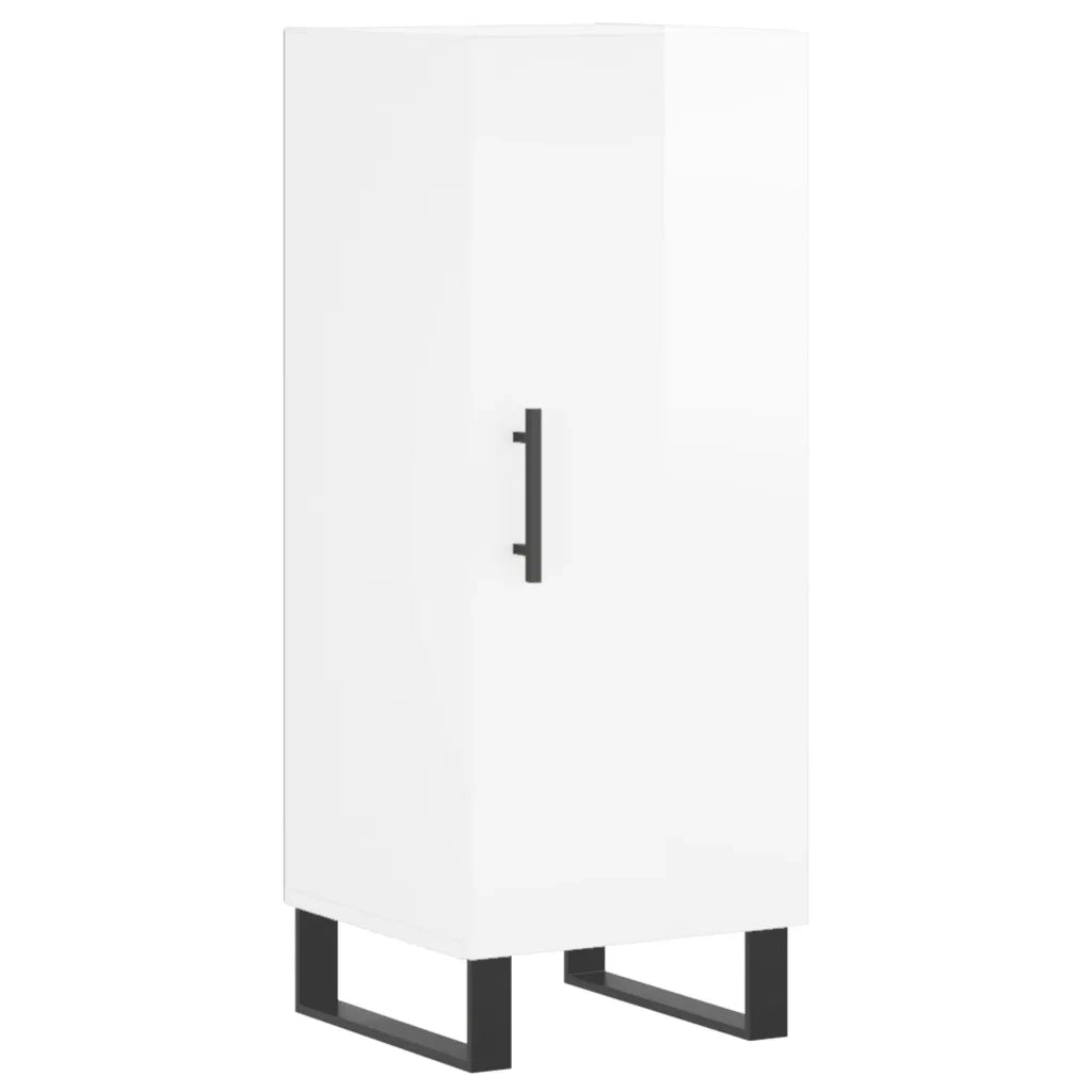 Credenza-Buffet-Armadio da cucina Bianco Lucido 34,5x34x90 cm in Legno Multistrato 263052