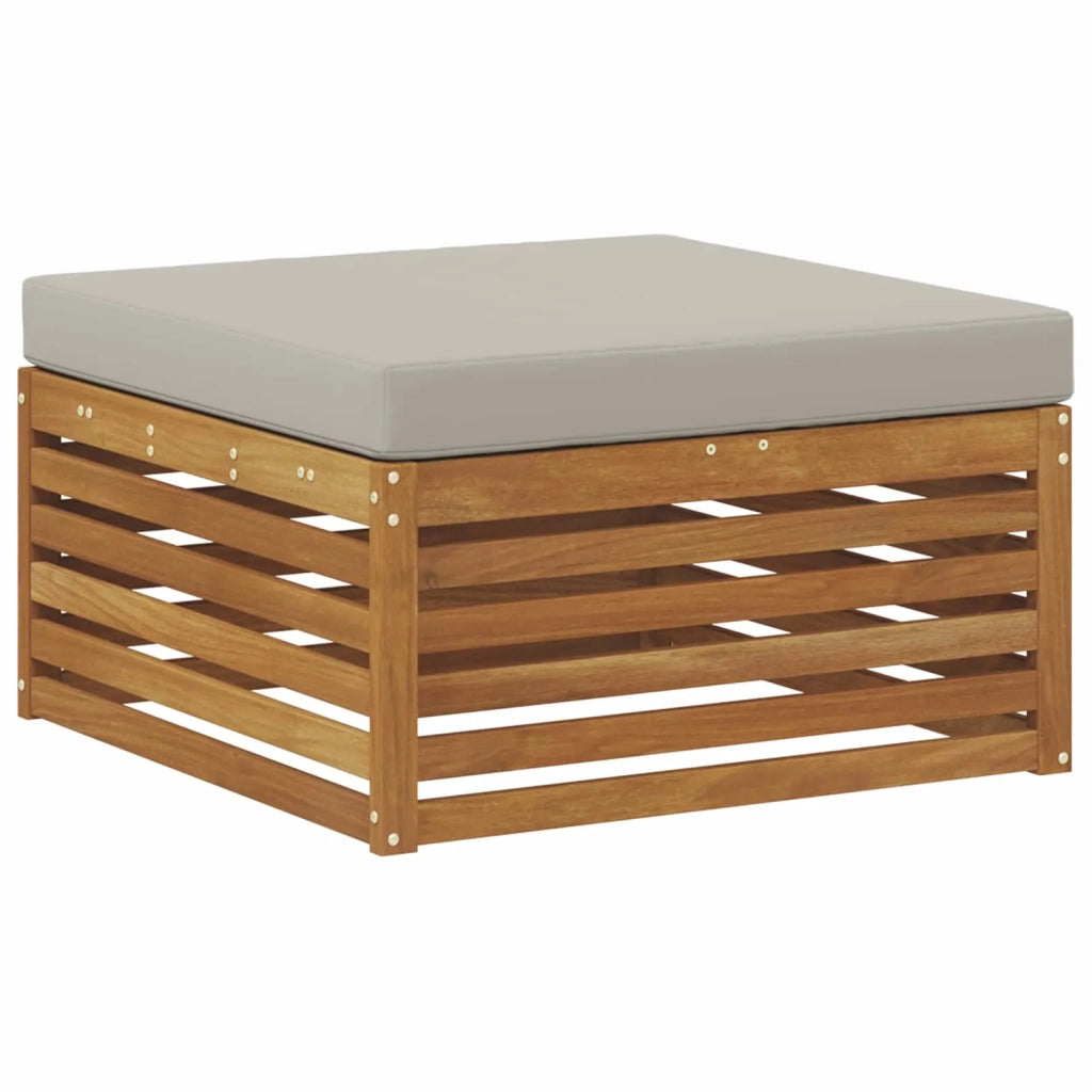 Set di divani da esterno 7 pz Naturale e Grigio Chiaro 3383604