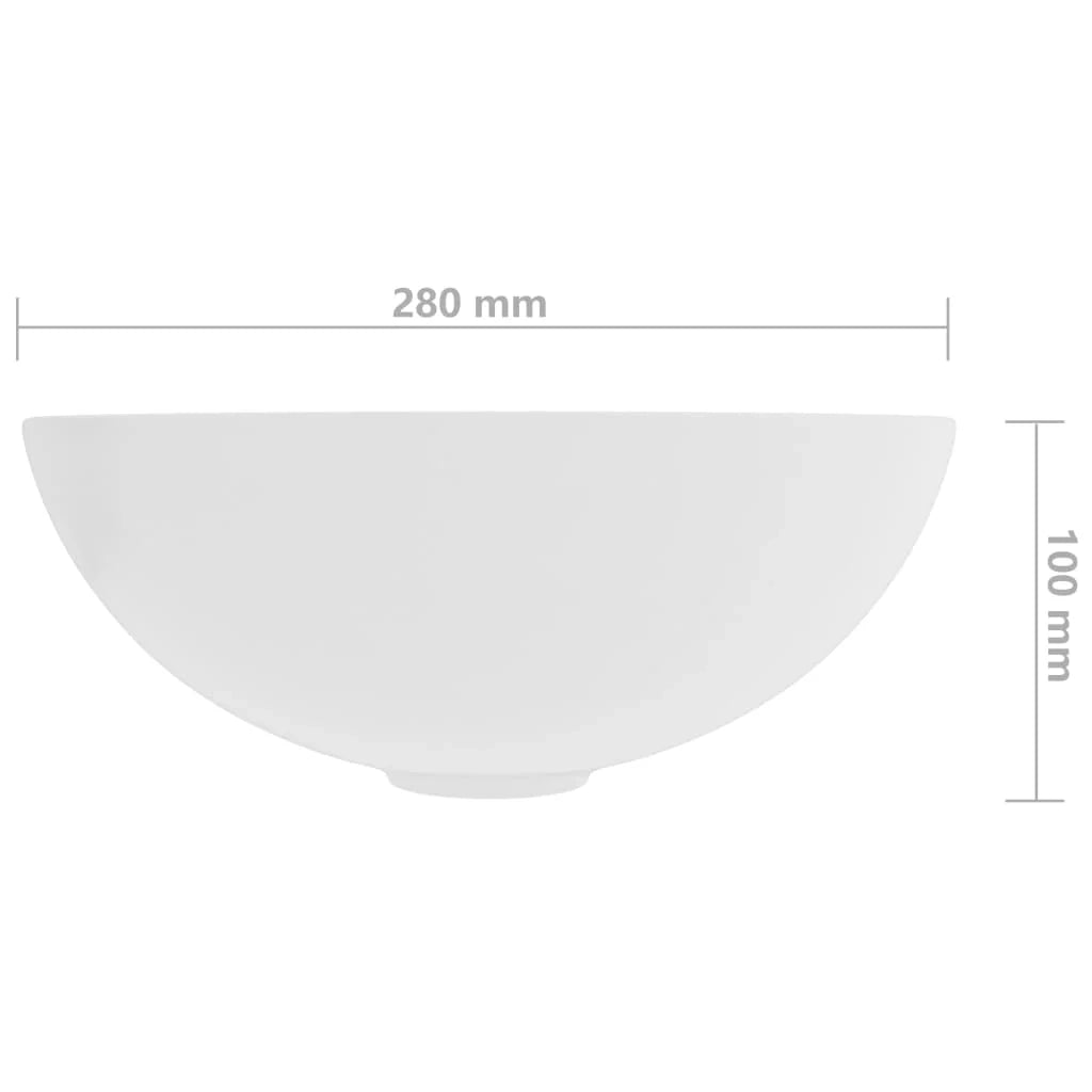 Lavandino rotondo per bagno lavabo da appoggio lavabo per WC lavello da cucina lavabo per sala trucco arredamento per la casa diametro 28 cm ceramica bianca opaca 02_0002718