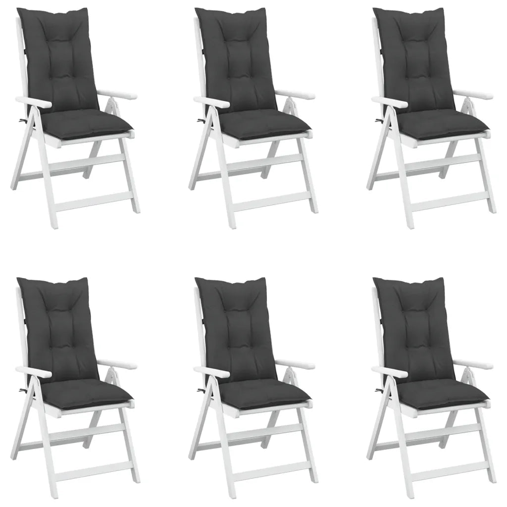 Cuscini per Sedie 6 pz Antracite 120x50x7 cm in Tessuto 360229