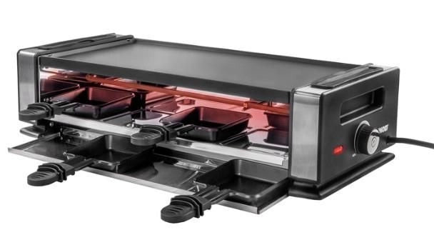 Unold 673773 Raclette Finesse Basic Raclette Elettrico 1200 W Piastra Reversibile 8 Pentole colore Nero
