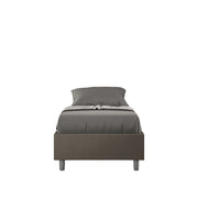 Letto Singolo Sommier 80x190 cm con Rete e Contenitore Azelia Cappuccino