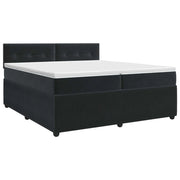 Letto box spring con materasso Nero 200 x 200 cm Velluto 3451747