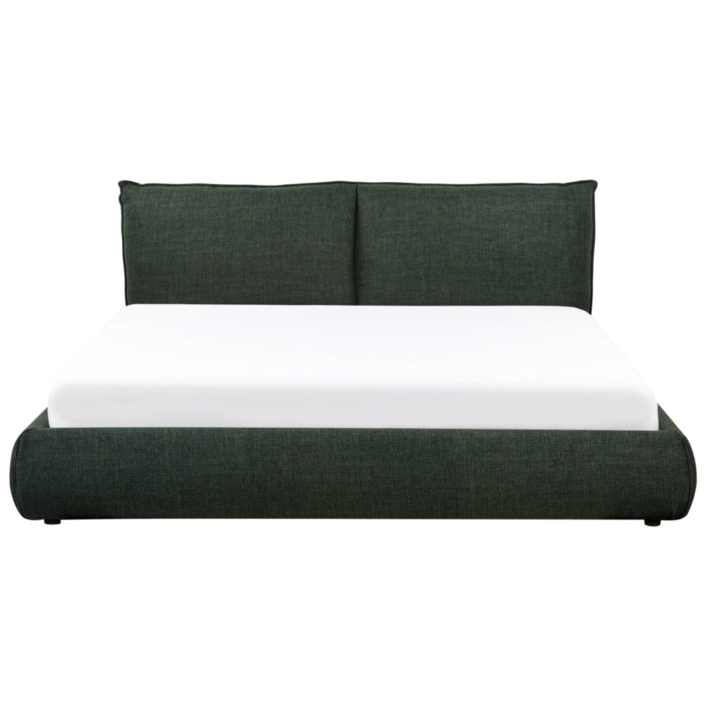 Letto matrimoniale imbottito in tessuto verde scuro 180 x 200 cm stile classico camera da letto