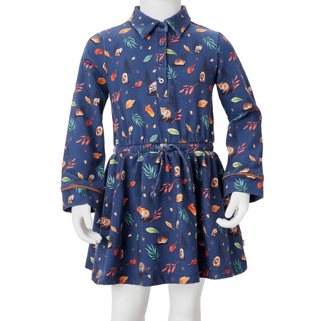 Abito da Bambina a Maniche Lunghe Blu Marino 140 CFW4486535
