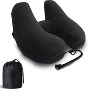 Cuscino di supporto per volo espandibile - cuscino ergonomico per viaggi aerei di lunga durata (nero)