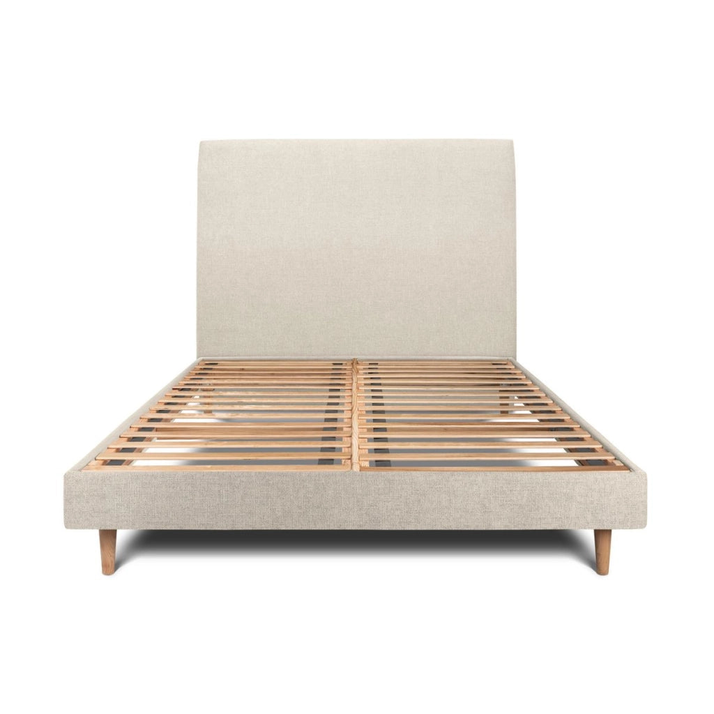 Letto 150x200 cm con testata imbottita - Tessuto Tela opaca
