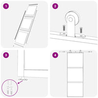 Porta Scorrevole a 3 pannelli in Vetro ESG e Alluminio 76x205 cm Nera 151008