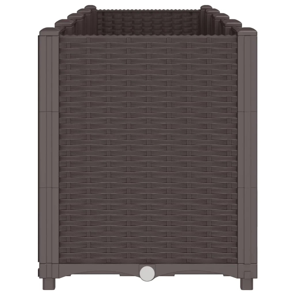 Fioriera rialzata per piante fiori terrazza giardino 160 x 40 x 53 cm polipropilene marrone 02_0037461