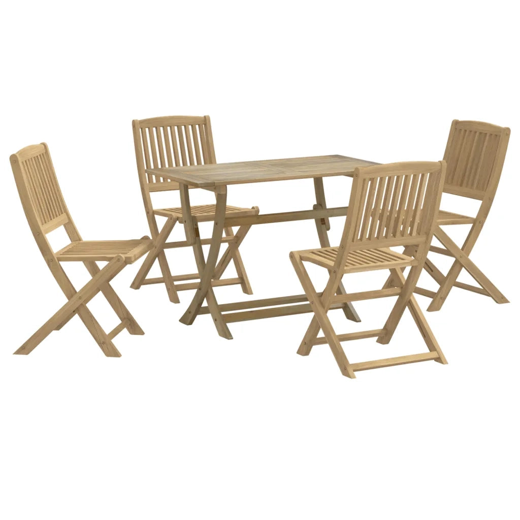 Set da Pranzo per Giardino 5 pz | Set Salotto da Giardino in Legno Massello di Acacia