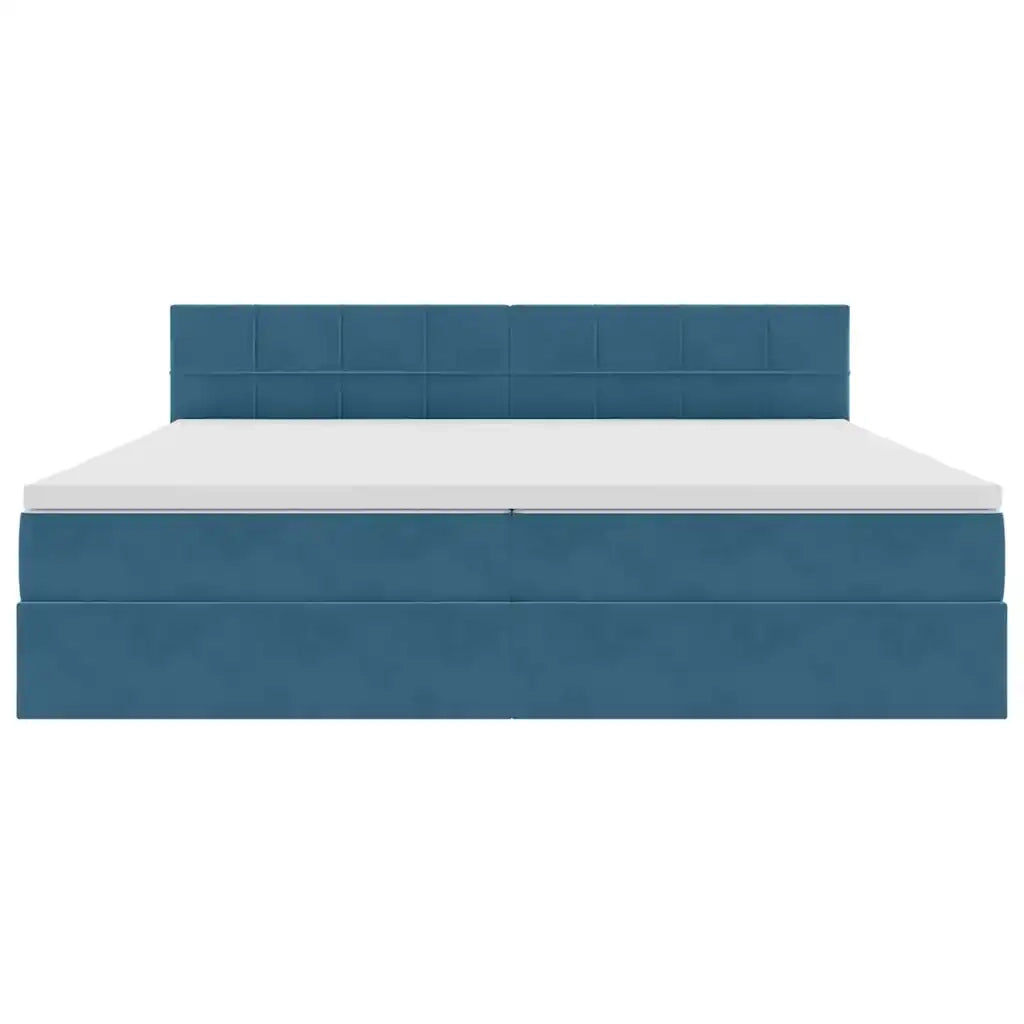Letto con Contenitore Blu Scuro 200 x 200 cm Velluto 3370783