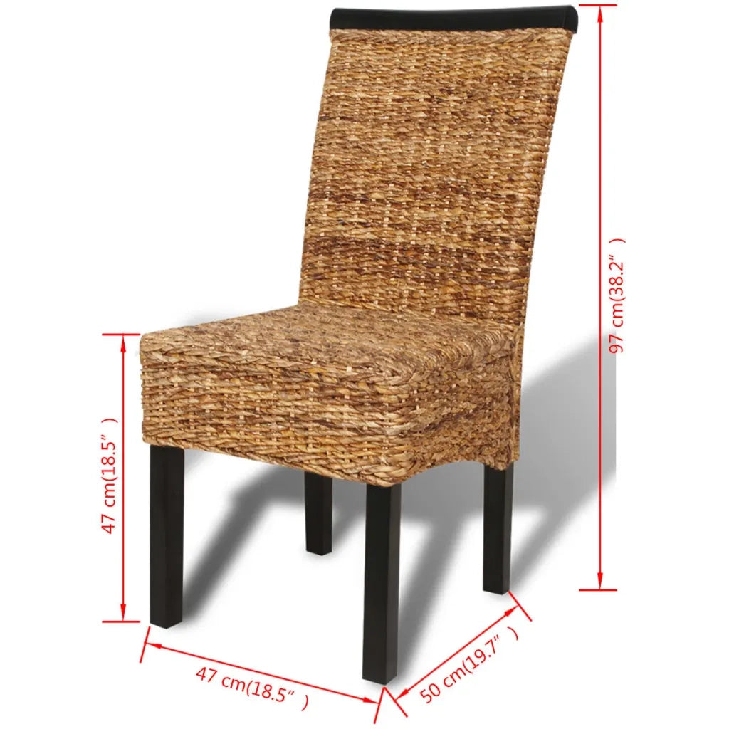 Sedie da Pranzo 6 pz in Abaca e Legno Massello di Mango 274199