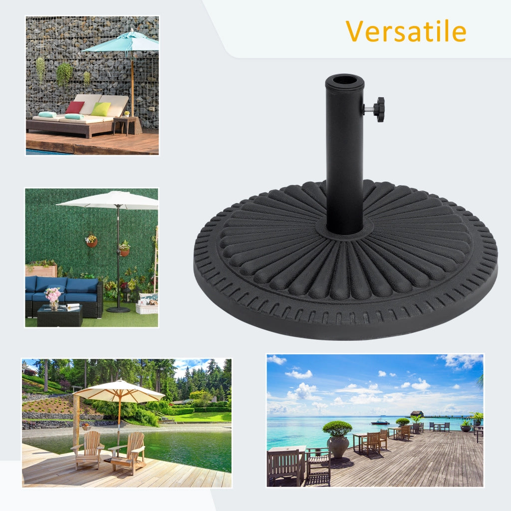 Base per Ombrellone Rotonda ¨C zephmum ¨C HDPE, Nero, ?49x32 cm