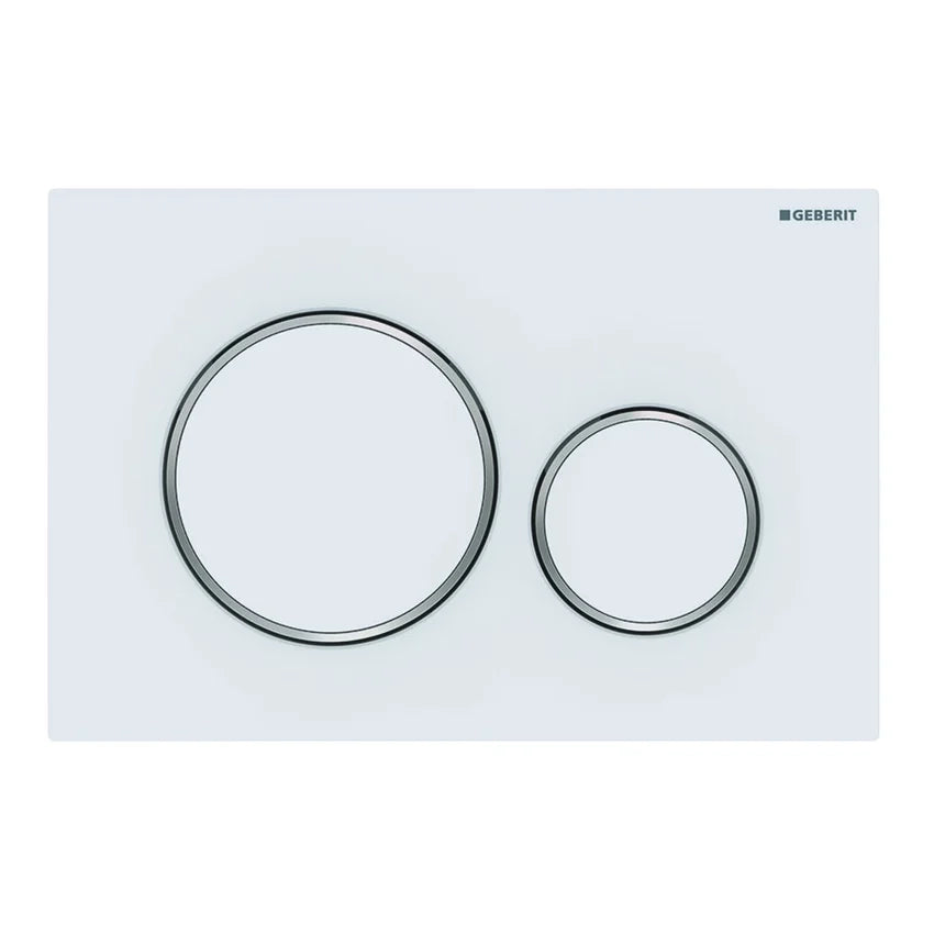 PLACCA DI COMANDO SIGMA20 DOPPIO TASTO  BIANCO CROMO GEBERIT