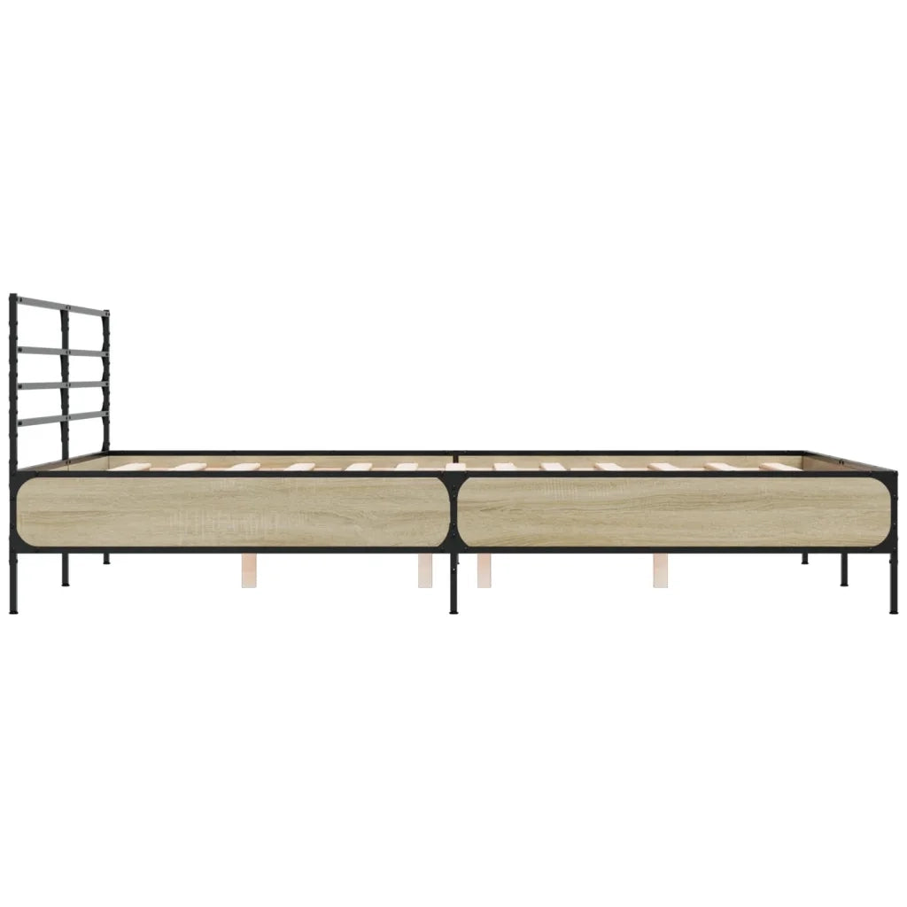 Giroletto-Struttura Letto Rovere Sonoma 160x200 cm in Legno Multistrato Metallo 323910