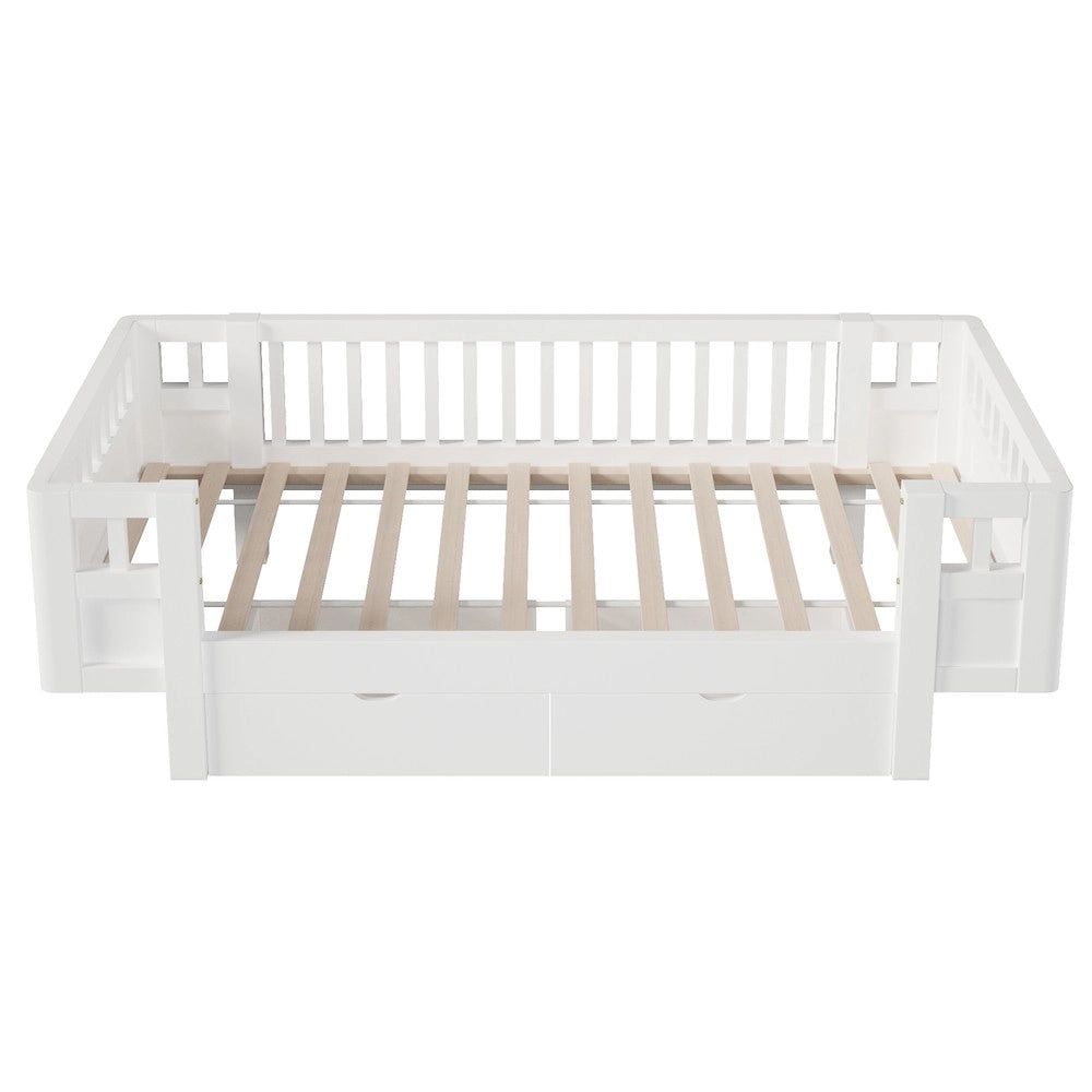 Letto Singolo con Cassetti ¨C Minimal ¨C Bianco 90x200 cm