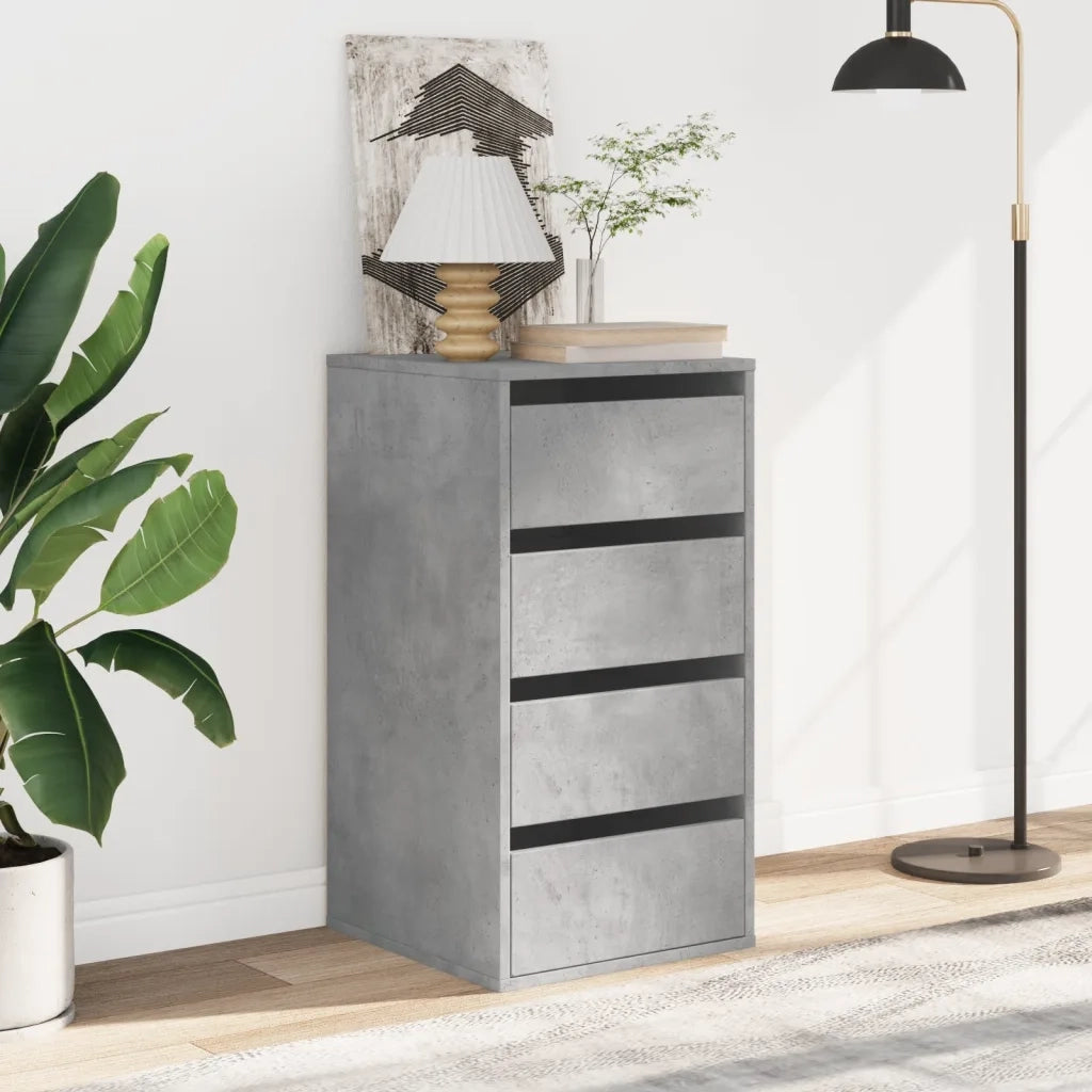 vidaXL Cassettiera Angolo Grigio Cemento 40x41x76cm Legno Multistrato