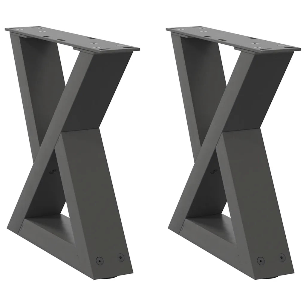 Gambe per tavolino 2 pz-Set di 2 Gamba per Tavolo Antracite 40x(30-31,3) cm Acciaio