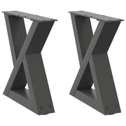 Gambe per tavolino 2 pz-Set di 2 Gamba per Tavolo Antracite 40x(30-31,3) cm Acciaio