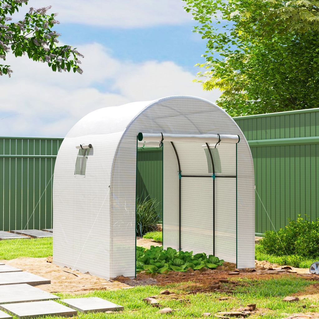 Serra da Giardino in Acciaio e PE ¨C Zephmum ¨C 1.8x1.8x2 m Bianco