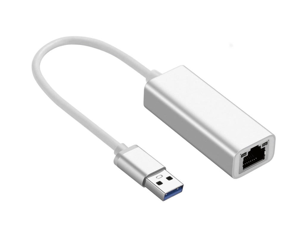 Scheda di Rete esterna Adattatore USB 3.0 Ethernet Giga 10/100/1000 Mbps Silver Alluminio RJ45 per MAC PC Win Linux