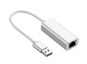 Scheda di Rete esterna Adattatore USB 3.0 Ethernet Giga 10/100/1000 Mbps Silver Alluminio RJ45 per MAC PC Win Linux