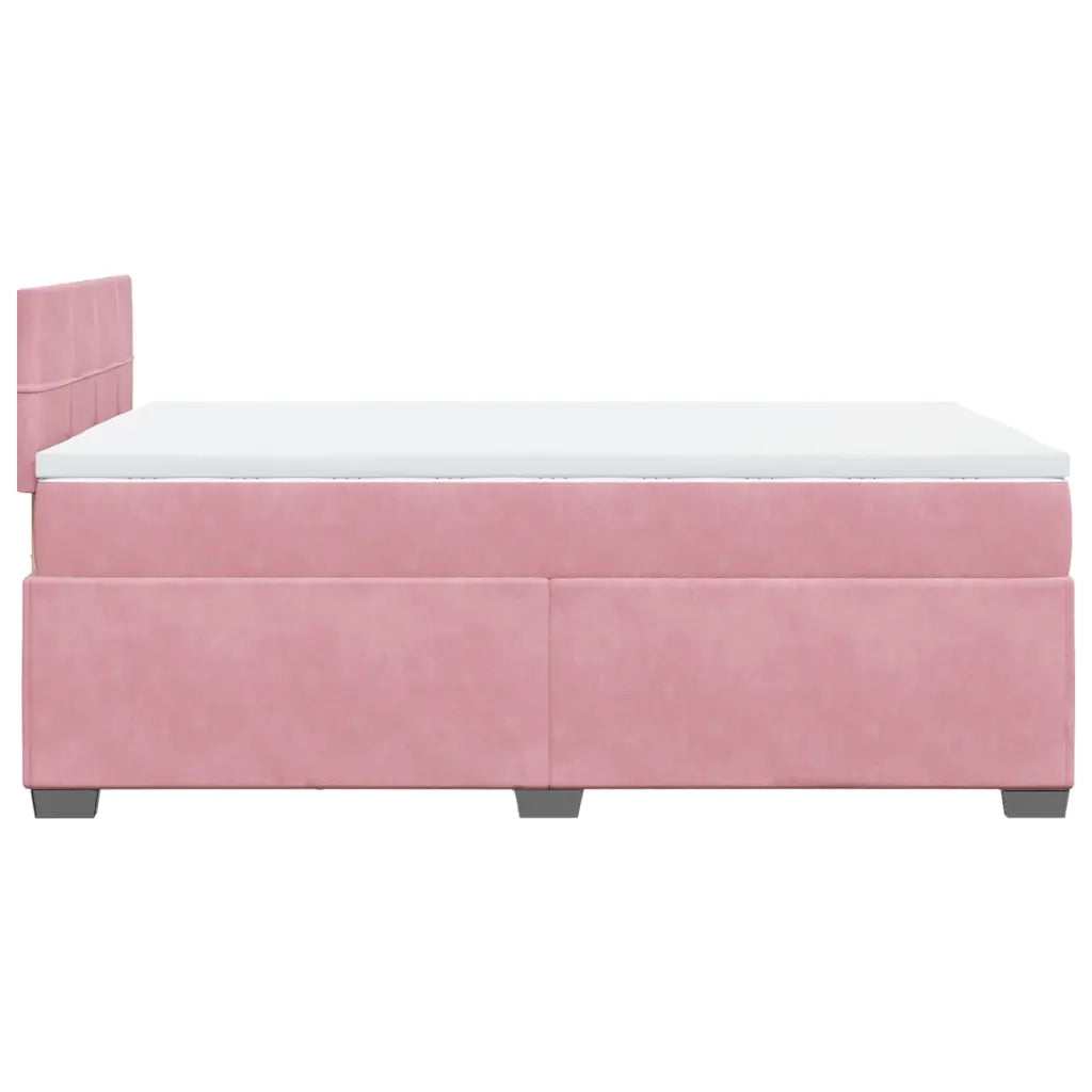 Giroletto a Molle con Materasso Rosa 120x190 cm in Velluto