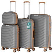 Set 4 Valigie Rigide Resistente a Urti Beauty Case in Polipropilene Grigio