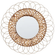 Specchio da parete Naturale Giacinto D'Acqua Acciaio ø 67 cm Decorativo Corridoio Boho