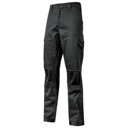 U-Power WST211BC Guapo Pantaloni da Lavoro Uomo Slim Fit Cotone Elasticizzato 98% Spandex 2% Ginocchiera colore Nero Carbone