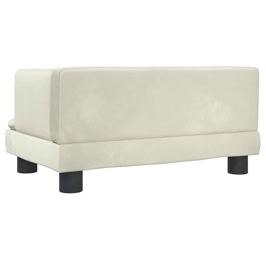 Cuccia per cani a forma di cesto comoda 60 x 40 x 30 cm velluto crema 02_0042727