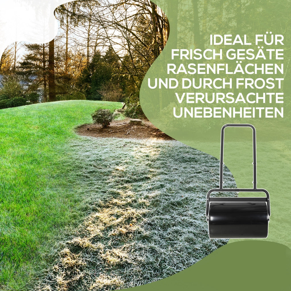 Rullo per Prato con Manico a U ¨C Zephmum ¨C Nero, Metallo, 58x32.5x113 cm
