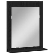 Specchio con lo scaffale Rovere nero 50 x 12 x 60 cm