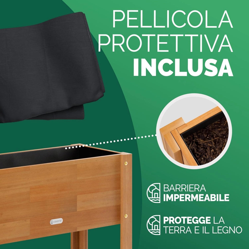 ® Aiuola Rialzata 68x30x75cm in Acacia Certificata FSC® a 2 Livelli Orto Urbano in Cassetta Fioriera Giardinaggio Balcone