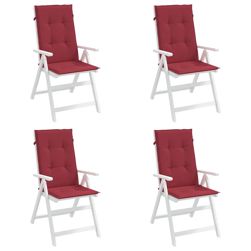 Cuscini per Sedie 4 pz Rosso Vino 120x50x3 cm in Tessuto 314114
